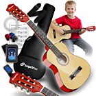 SUPRIMO JRC SET NT gitara klasyczna 1/4 naturalna do nauki dla początkujących 3x kostka do gry pasek zapasowe struny pokrowiec tuner akordy zestaw