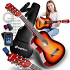 SUPRIMO JRC SET SB gitara klasyczna 1/4 sunburst do nauki dla początkujących 3x kostka do gry pasek zapasowe struny pokrowiec tuner akordy zestaw