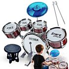 SUPRIMO K-DRUMS 1 perkusja dla dzieci zestaw perkusyjny 5 bębnów talerz krzesełko pałeczki