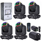 ZESTAW 4X GŁOWICA RUCHOMA LIGHT4ME 100 SPOT RING + CHROMATEQ CLUB 512 profesjonalny zestaw oświetleniowy + GOTOWY SYSTEM Z 15 SCENAMI 