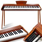 V-TONE BL-130 pianino cyfrowe czteronożne brązowe wolnostojące 88 klawiszy Bluetooth MIDI pulpit do nut pedał sustain zasilanie sieciowe wbudowane głośniki 3x wyjście słuchawkowe wejście audio zestaw