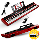 V-TONE BL-190 pianino cyfrowe przenośne ważone klawisze klawiatura młoteczkowa USB-B MIDI AUX Bluetooth 3x wyjście słuchawkowe pulpit do nut pedał sustain