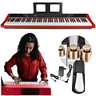 V-TONE BL-190 pianino cyfrowe przenośne ważone klawisze klawiatura młoteczkowa USB-B MIDI AUX Bluetooth 3x wyjście słuchawkowe pulpit do nut pedał sustain