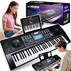 V-TONE MK800 przenośny edukacyjny keyboard elektroniczny MIDI 61 klawiszy instrument dla dzieci do nauki gry pulpit do nut 8 banków pamięci wbudowane głośniki wyjście słuchawkowe zestaw