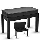 V-TONE PB1 BK ława do pianina keyboardu siedzisko dla muzyka czarna prostokątna schowek do 150 kg