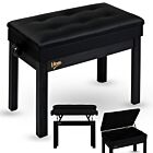 V-TONE PB2 BK ława do pianina keyboardu czarna tapicerowana siedzisko dla muzyka schowek regulowana 49-57 cm do 140 kg