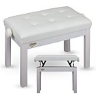 V-TONE PB3 WH ława do pianina keyboardu biała tapicerowana siedzisko dla muzyka regulowana 47-55 cm do 140 kg