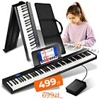 V-TONE PFP pianino cyfrowe przenośne składane czarne 88 klawiszy pulpit do nut pokrowiec USB-C