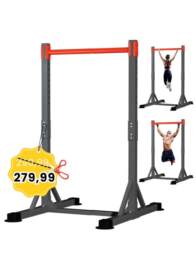 SUPRIMO HSD200 stacjonarny drążek do podciągania ćwiczeń regulowany czarny 149-216 cm