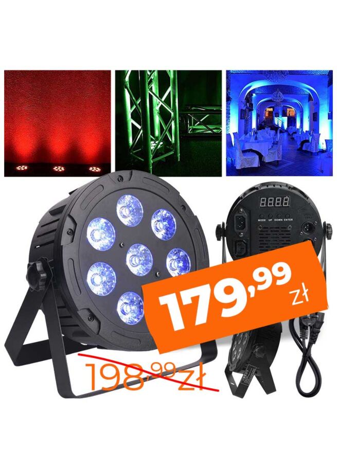 LIGHT4ME QUAD PAR 8x10W MKII RGBW LED slim płaski