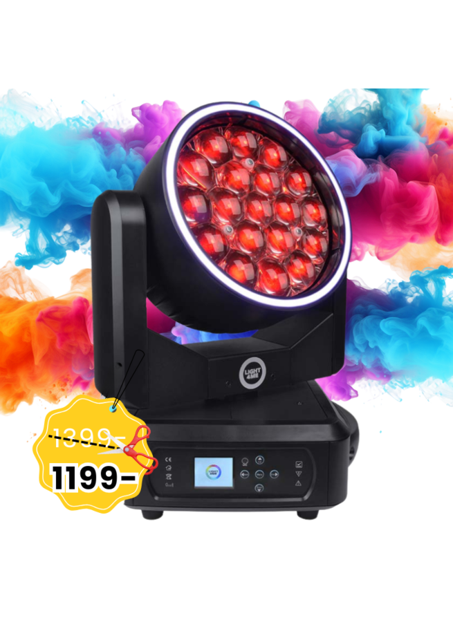 LIGHT4ME ZOOM WASH 19X15 RING głowica ruchoma LED oświetlenie sceniczne