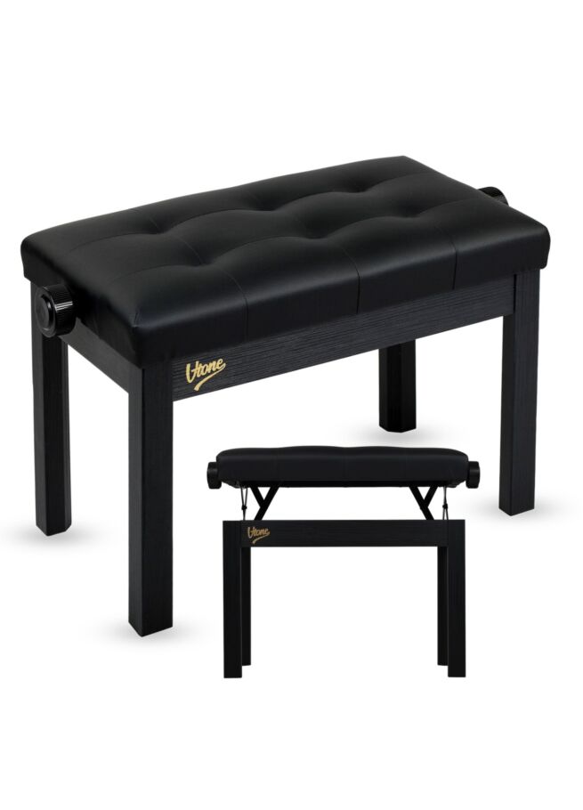 V-TONE PB3 BK ława do pianina keyboardu czarna tapicerowana siedzisko dla muzyka regulowana 47-55 cm do 140 kg