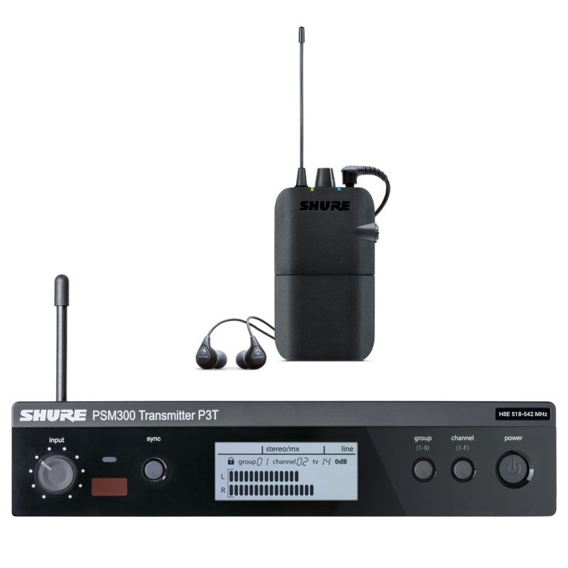 SHURE PSM 300 bezprzewodowy odsłuch monitor douszny in-ear P3TER112GR-H8E (518-542 MHz)