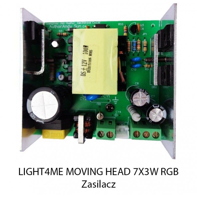 S. LIGHT4ME MOVING HEAD 7x3W RGB ZASILACZ