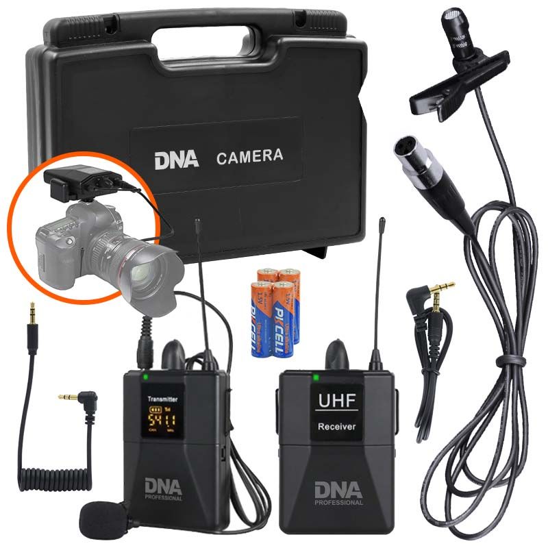 DNA CAMERA MIC system bezprzewodowy nadajnik odbiornik do kamery + mikrofon krawatowy lavalier