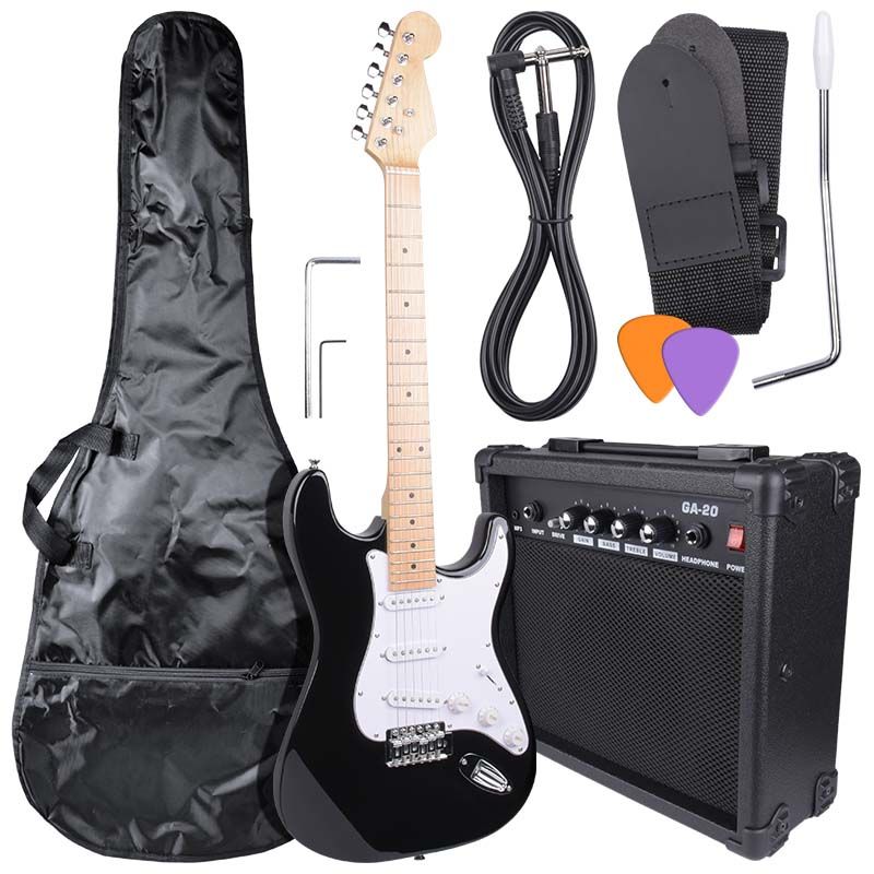 NN EG SET BK zestaw gitarowy gitara elektryczna stratocaster