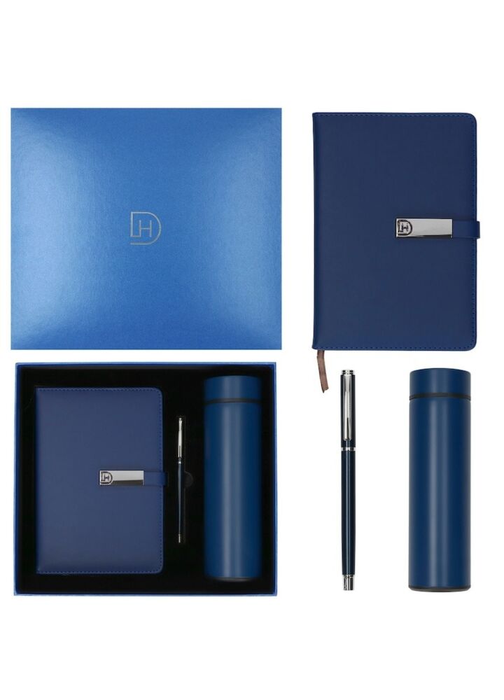 DH Line Notes Długopis Termos Navy Blue Silver zestaw niebieski srebrny prezent upominek święta gwiazdka