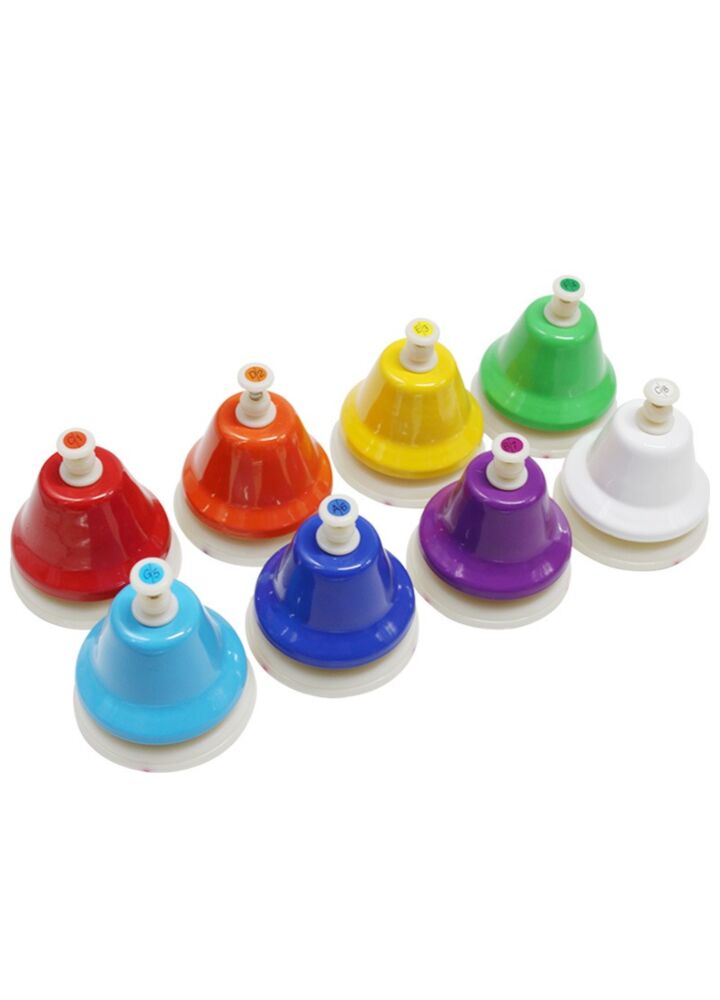 V-TONE RB8 pressed diatonic colorful hand bells set of 8 pcs for children