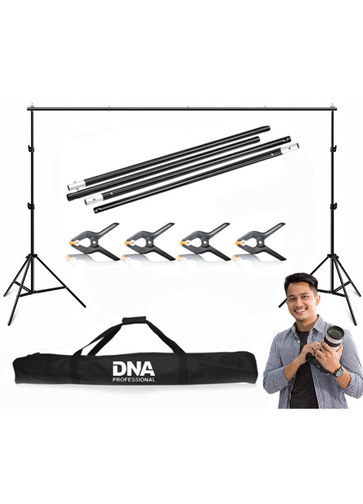DNA FT300 statyw do tła fotograficznego 200x300 cm pokrowiec 4 klamry zaciskowe zestaw do 3 kg