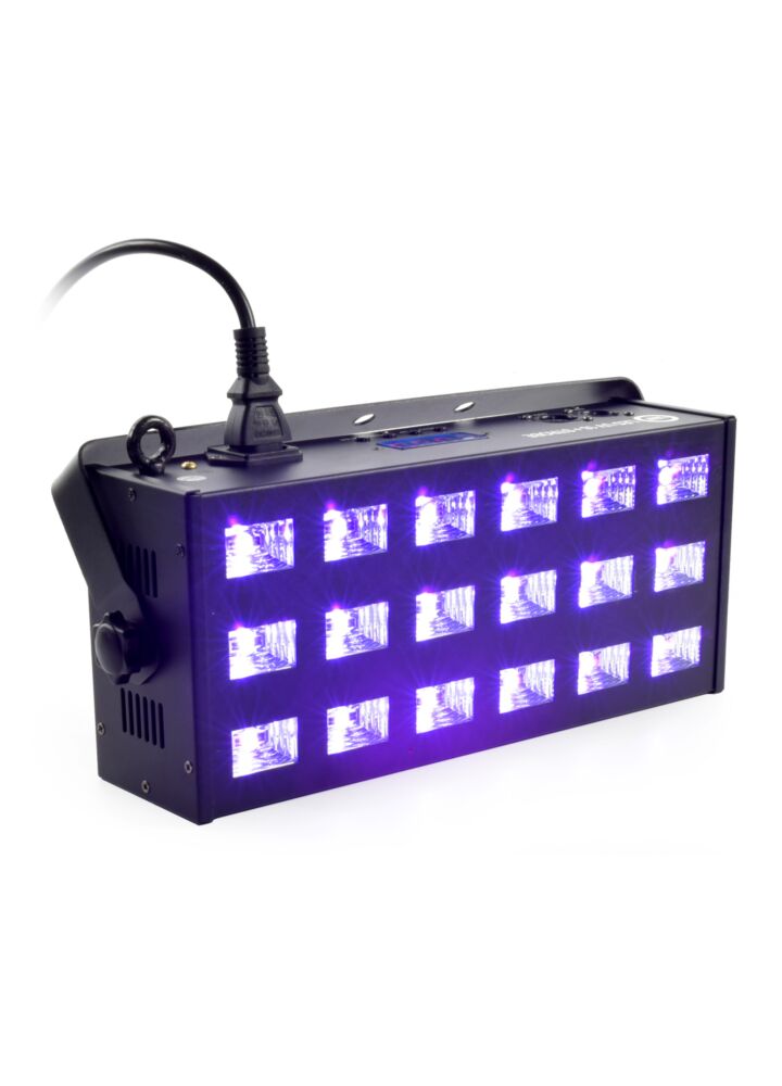 LIGHT4ME LED UV 18x3W reflektor + stroboskop DMX