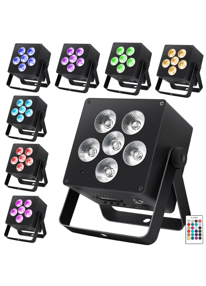 LIGHT4ME ACCU PAR RGBWA-UV reflektor bateryjny 4400 mAh oświetlenie sceniczne efekt świetlny 6x6W LED