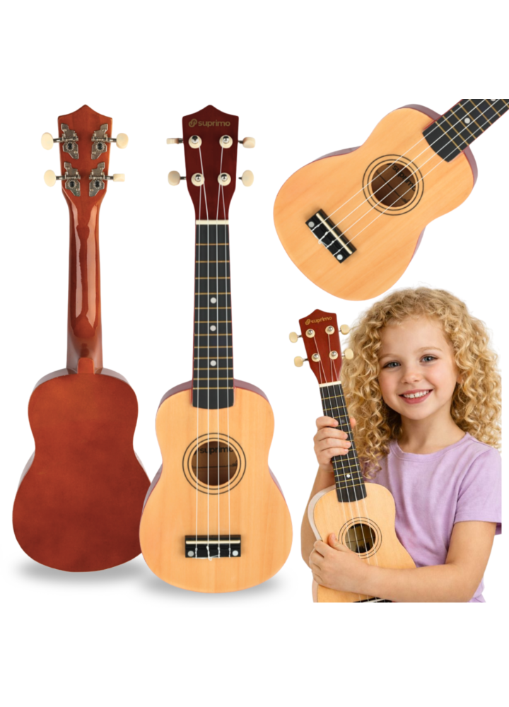 SUPRIMO UK21 NW ukulele sopranowe 21" naturalne drewno dla dzieci do nauki gry