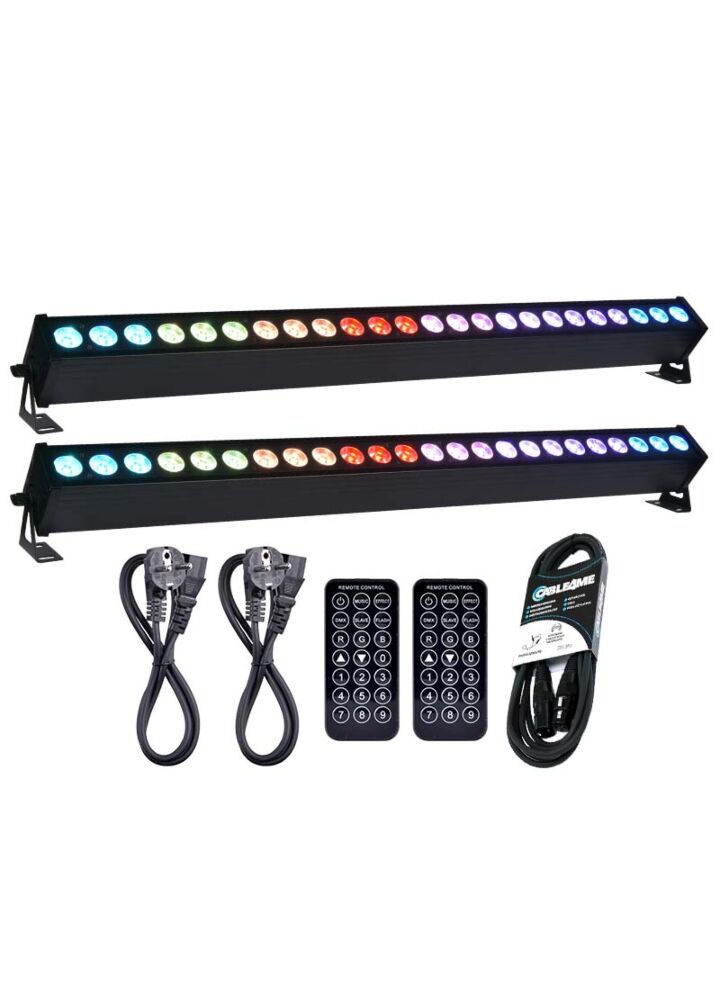 LIGHT4ME PIXEL BAR 24x3W MKIII IR listwa LED pilot x2 + przewód DMX