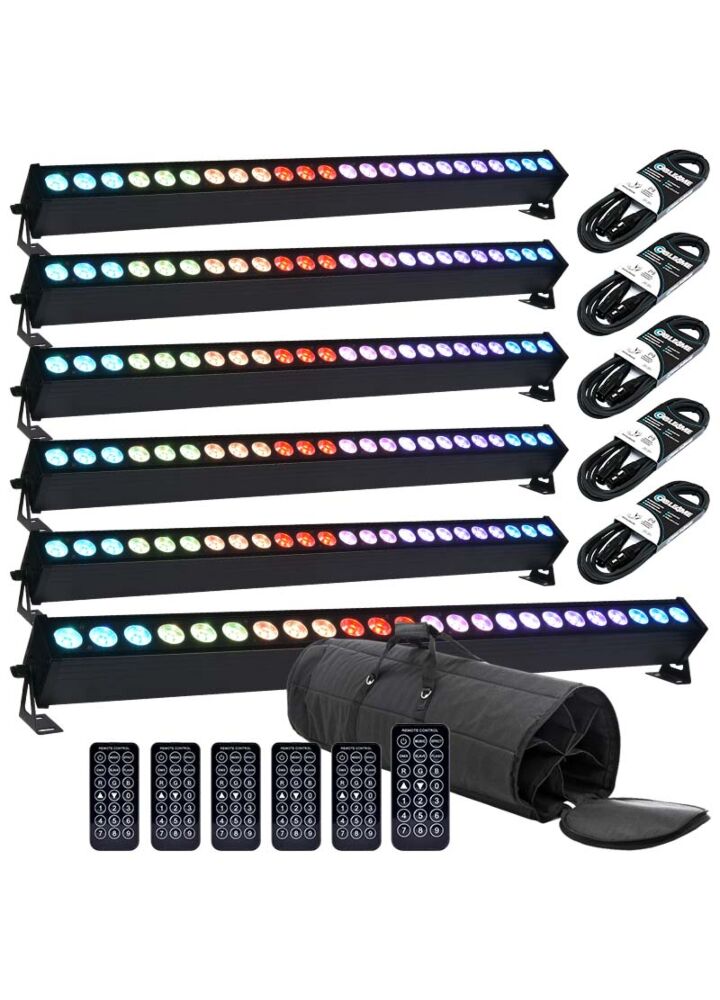 LIGHT4ME PIXEL BAR 24x3W MKIII IR listwa LED pilot x6 + pokrowiec + przewody DMX