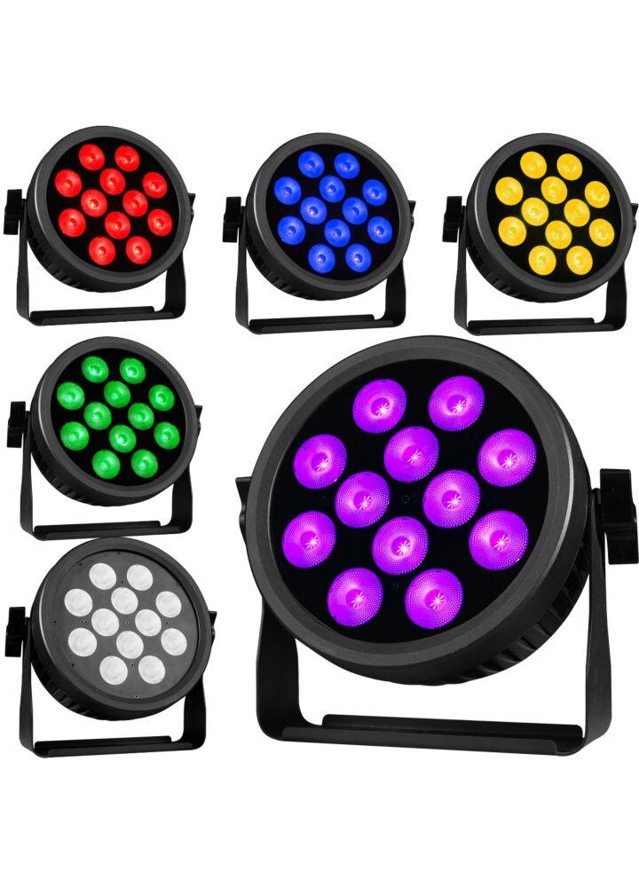 LIGHT4ME CREE ALU HEXA PAR 12 reflektor par oświetlenie sceniczne efekt świetlny 12x18W RGBWA-UV SMD LED 6w1