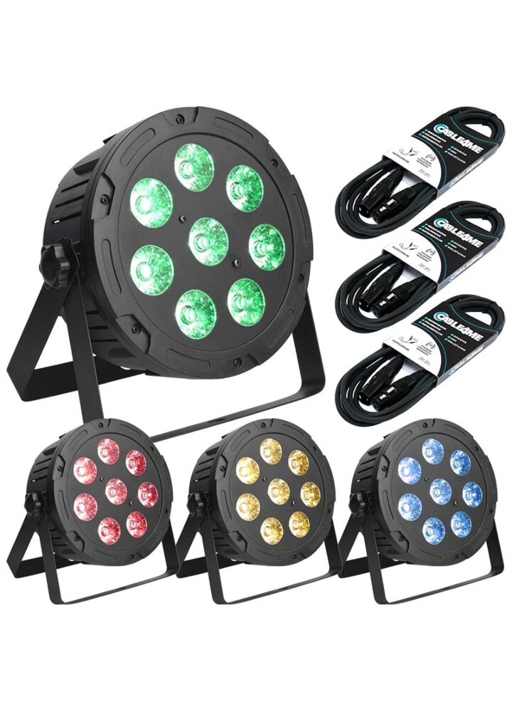 LIGHT4ME PENTA PAR 8x12W MKII RGBWA LED slim + 3 x przewód DMX