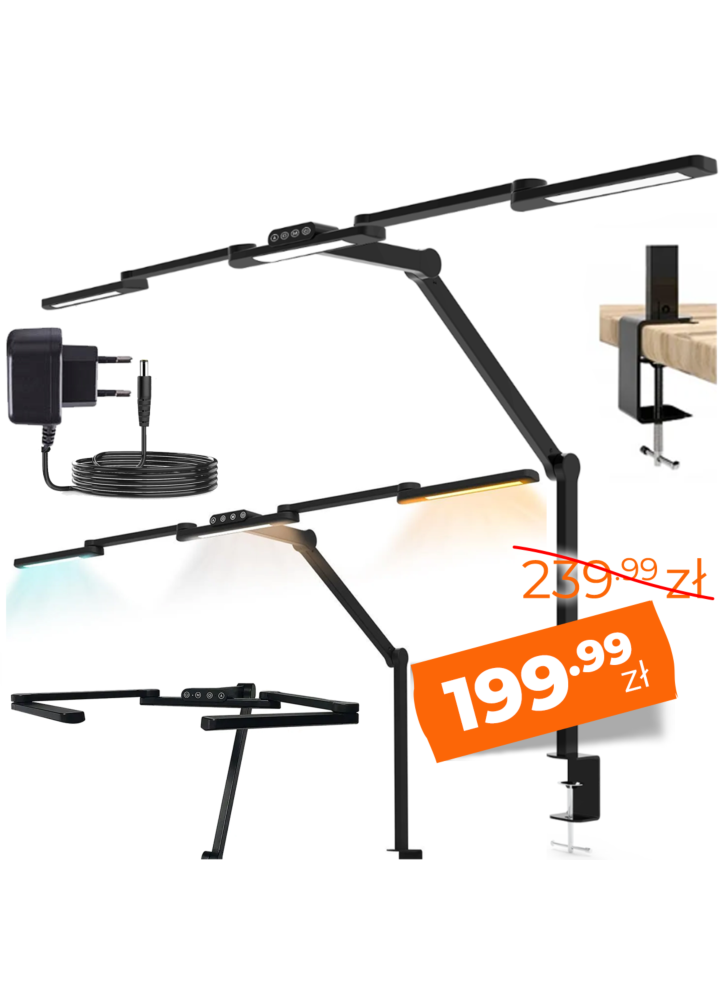 DNA DL PRO lampa biurkowa kreślarska LED bezcieniowa regulacja jasności temperatury barwowej 84x0,5W LED SMD 2835 IP20