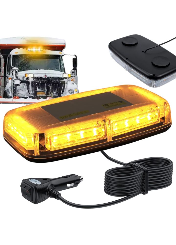 DH LIGHT LBK1 stroboskop pomarańczowy LED kogut lampa ostrzegawcza na magnesy 12-24V 48x0,5W LED SMD 3030