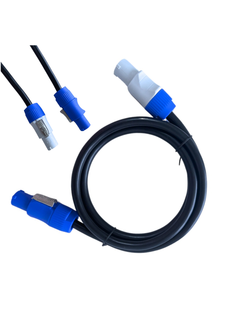 CABLE4ME POWERCON IN/OUT 2M kabel przewód do transferu zasilania oświetlenia nagłośnienia 3x2,5 mm² IP20 podaj dalej