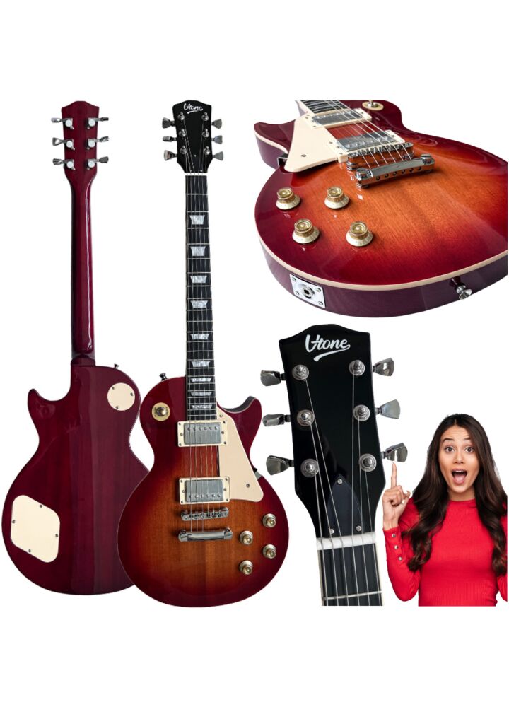 V-TONE VLP1 BS gitara elektryczna 4/4 Les Paul 39" HH Honey-Wine cutaway klucz imbusowy POWYSTAWOWY