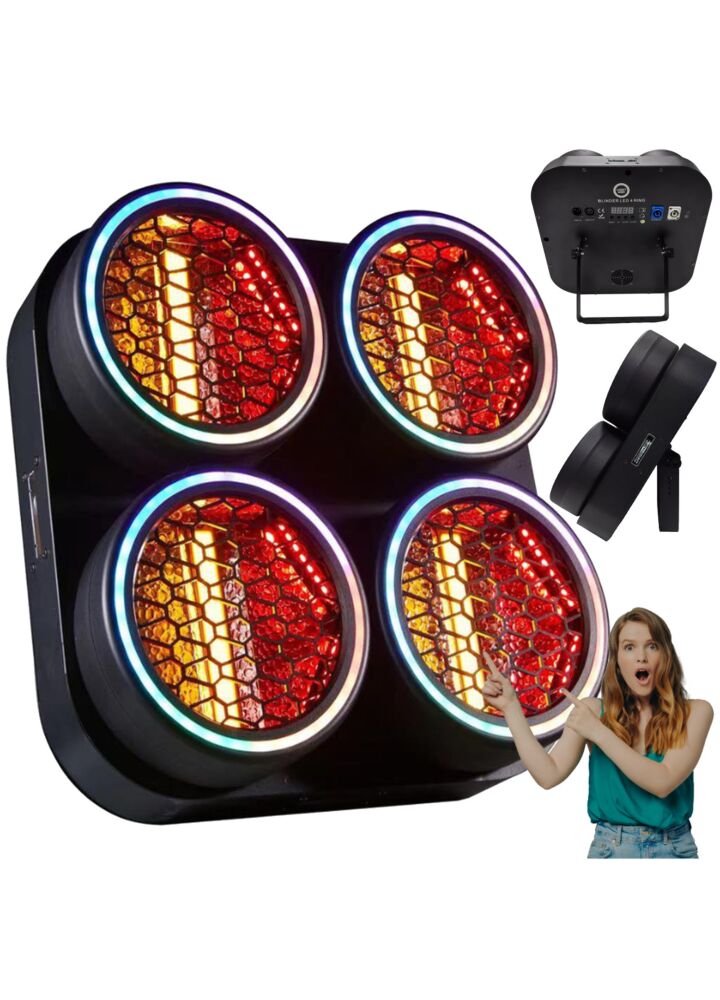 LIGHT4ME BLINDER LED 4 RING oświetlacz sceniczny oświetlenie estradowe efekt ring 4x30W WW LED COB + 252x0,2W RGB LED