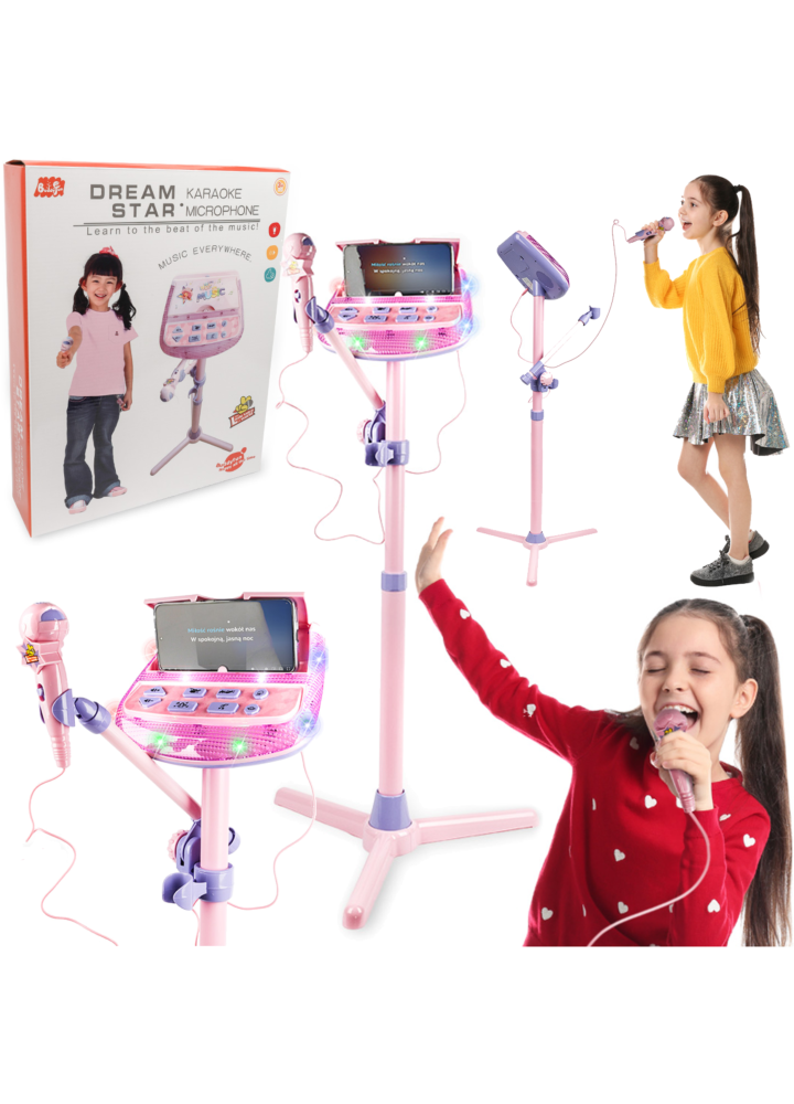 NN KSET zestaw karaoke dla dzieci odtwarzacz MP3 mikrofon statyw