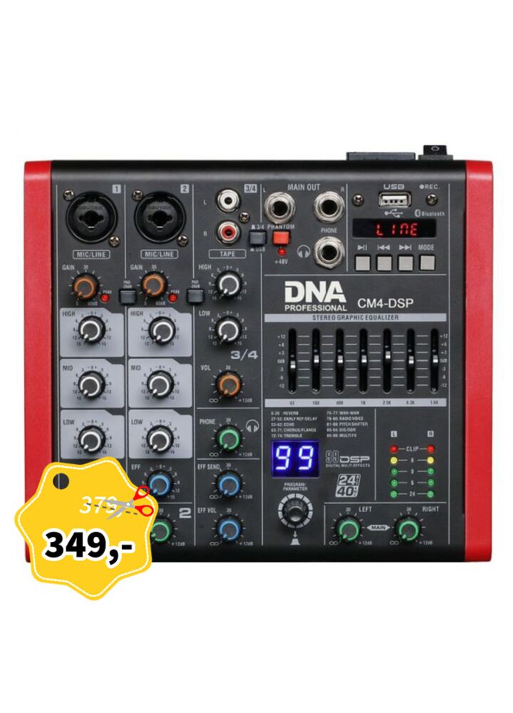 DNA CM4-DSP mikser audio USB MP3 Bluetooth Phantom