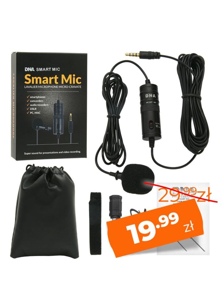 DNA SMART MIC mikrofon krawatowy lavalier do telefonu aparatu kamery