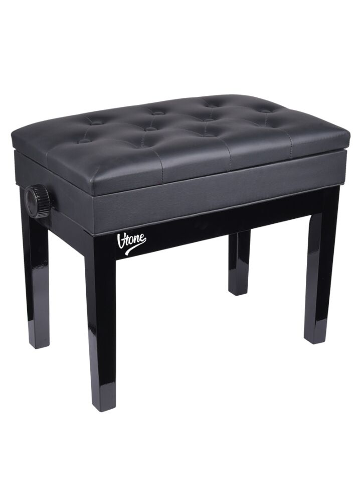 V-TONE ŁAWA 2 BK ława do pianina ze schowkiem CZARNA