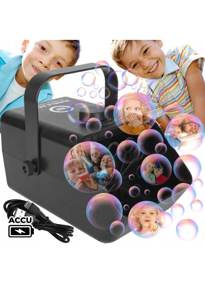 LIGHT4ME BUBBLE ACCU 1 akumulatorowa wytwornica baniek mydlanych przenośna maszyna do baniek 5000 mAh USB-C 10W