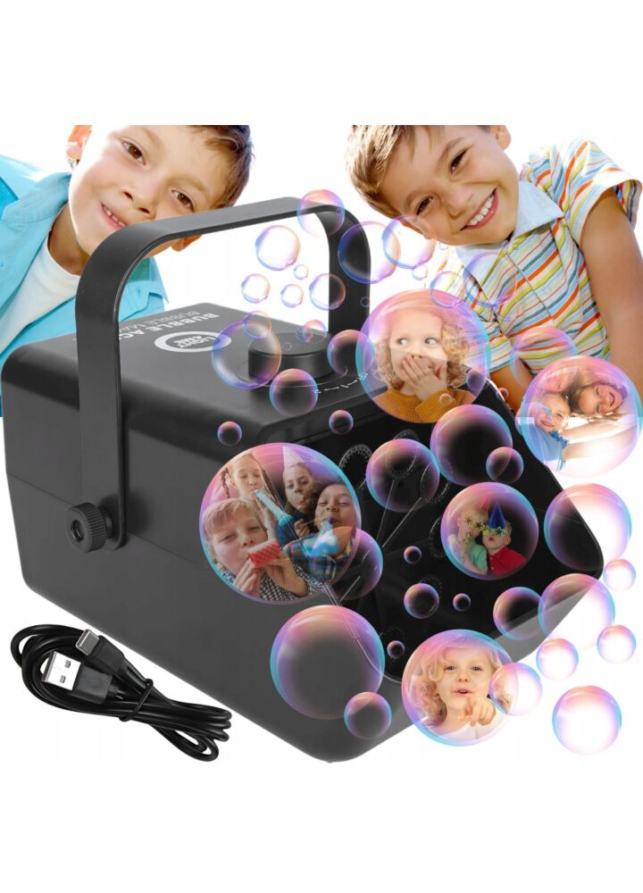 LIGHT4ME BUBBLE ACCU 1 akumulatorowa wytwornica baniek mydlanych przenośna maszyna do baniek 5000 mAh USB-C 10W