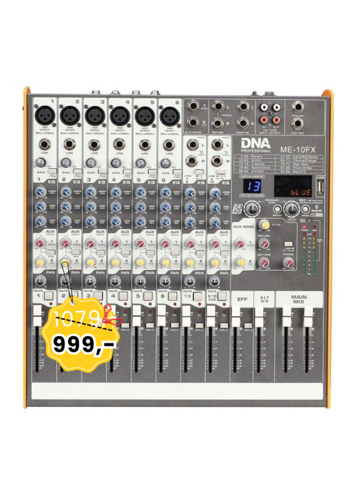 DNA ME-10FX mikser audio - 10 kanał USB Bluetooth