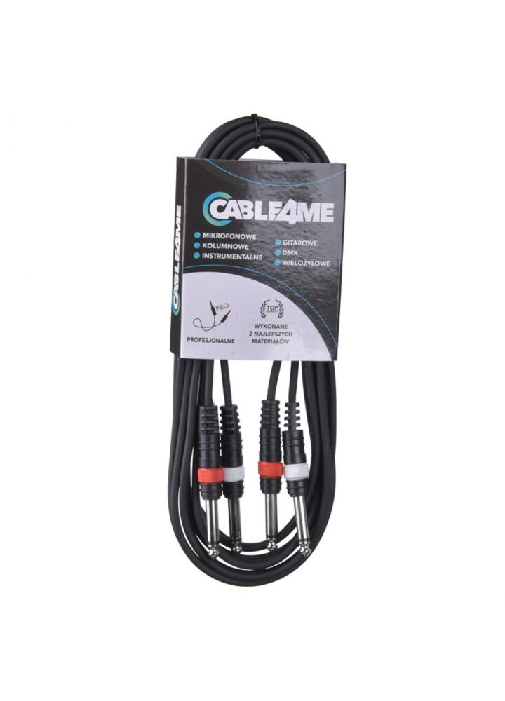 CABLE4ME 2 x jack mono 6,3mm 2 x jack mono 6,3 3m