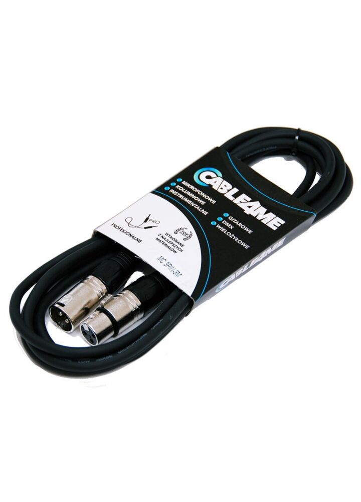 CABLE4ME przewód mikrofonowy sygnałowy XLR/XLR 3m