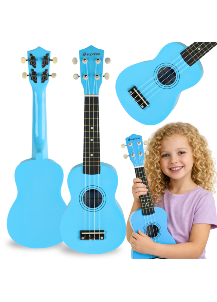 SUPRIMO UK21 LB soprano ukulele 21” blue wooden for children learning to play
