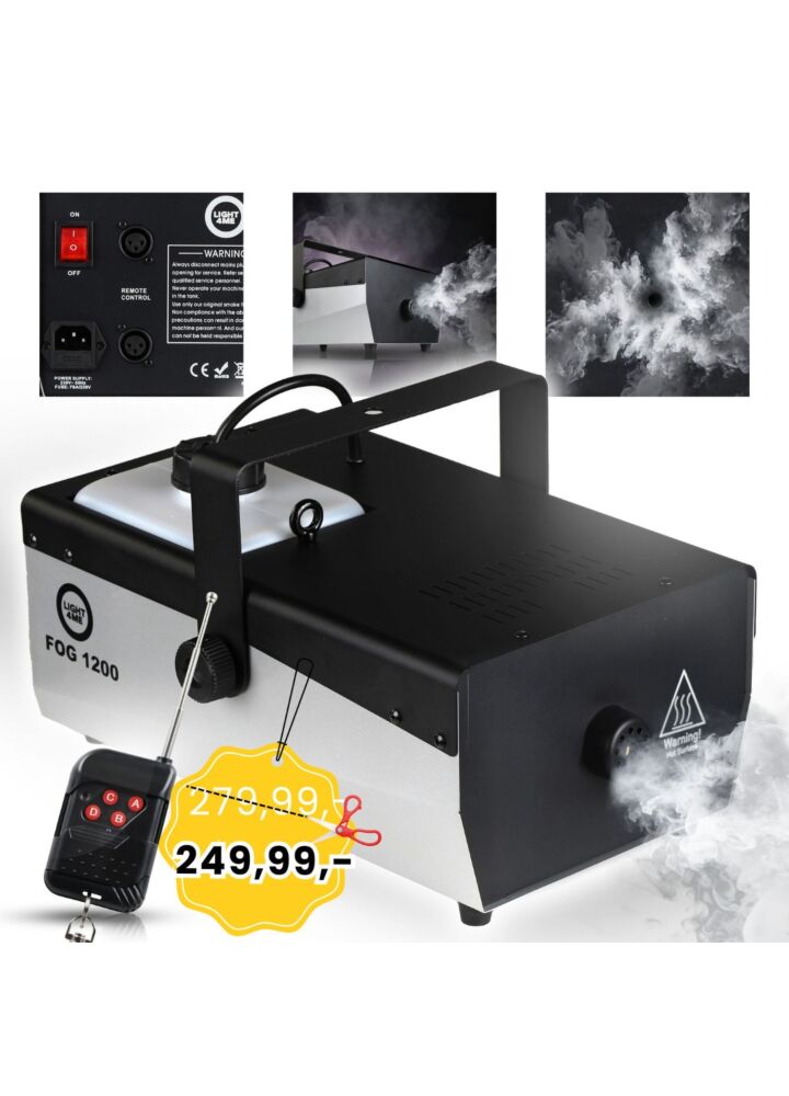 LIGHT4ME FOG 1200 V2 wytwornica dymu mgły pilot bezprzewodowy kontroler przewodowy 1200W