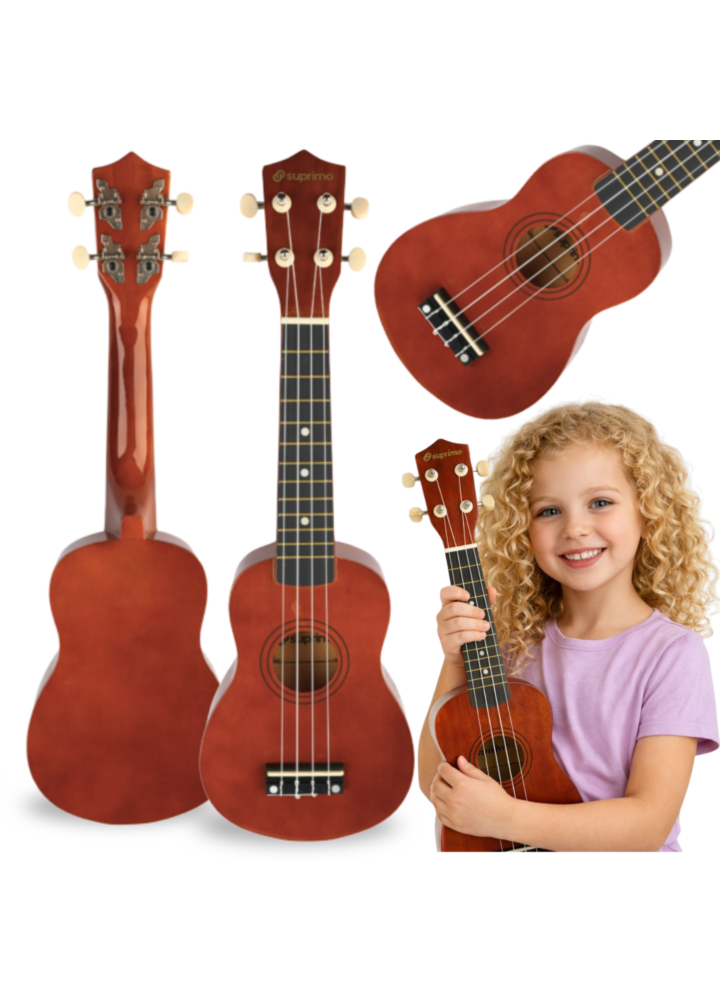 SUPRIMO UK21 DW ukulele sopranowe 21" ciemne drewno dla dzieci do nauki gry