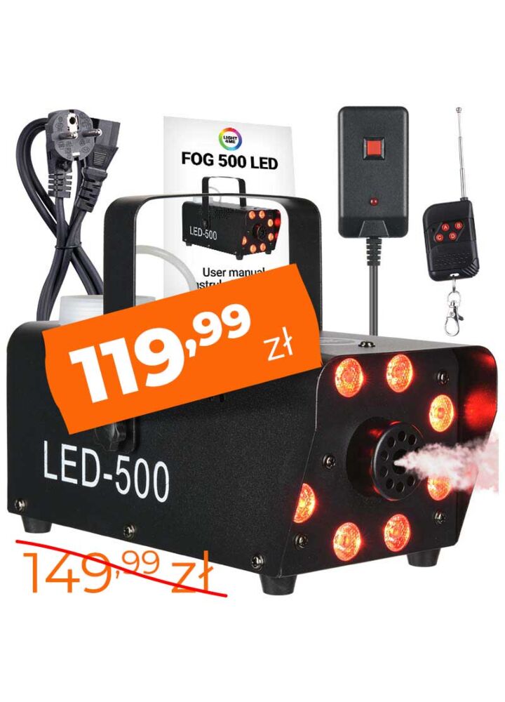 LIGHT4ME FOG 500 LED wytwornica dymu mgły na pilota
