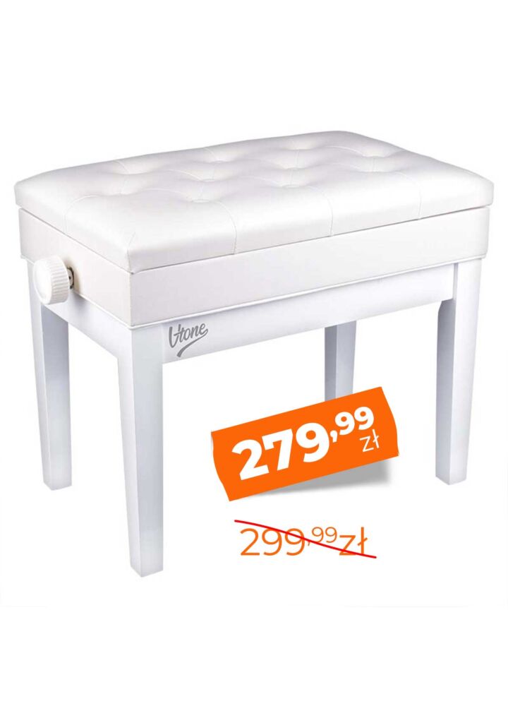 V-TONE ŁAWA 2 WH do pianina ze schowkiem BIAŁA