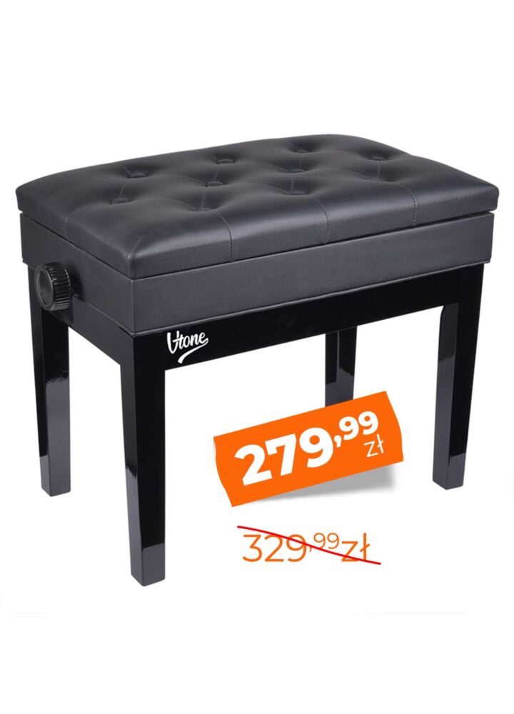 V-TONE ŁAWA 2 BK ława do pianina ze schowkiem CZARNA